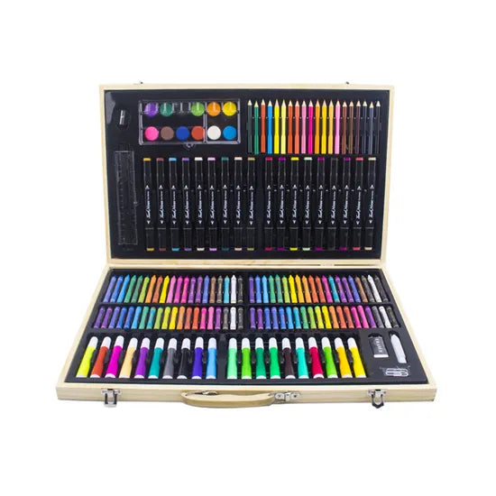 Wooden Box Kids Art Set – 180 Pcs