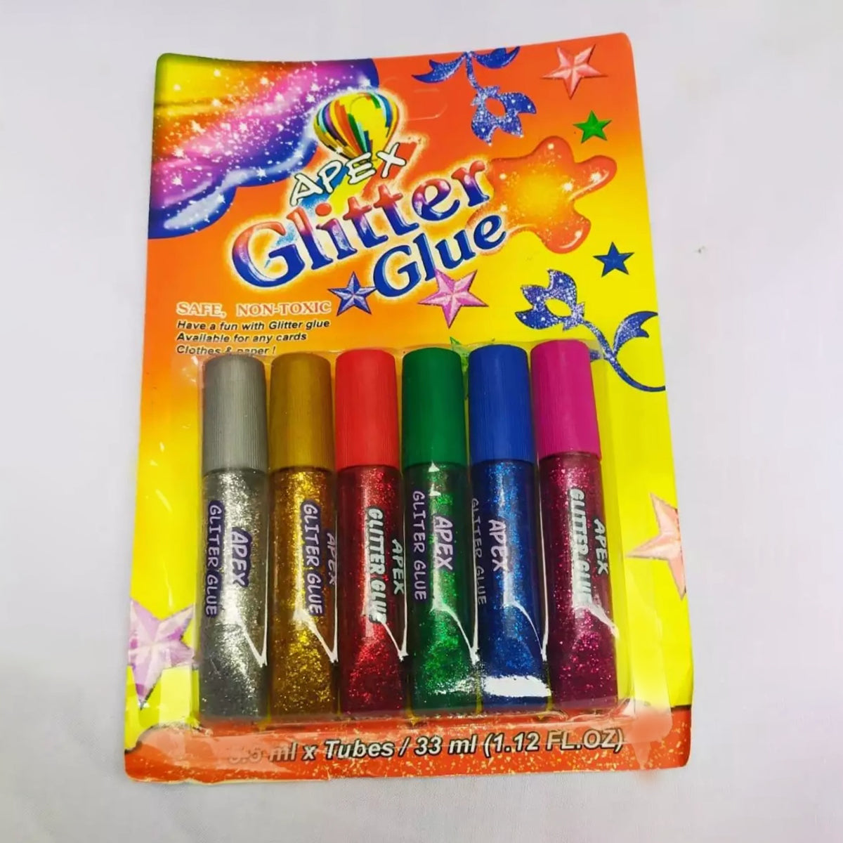 Apex Glitter Glue – 6 Colour Tubes