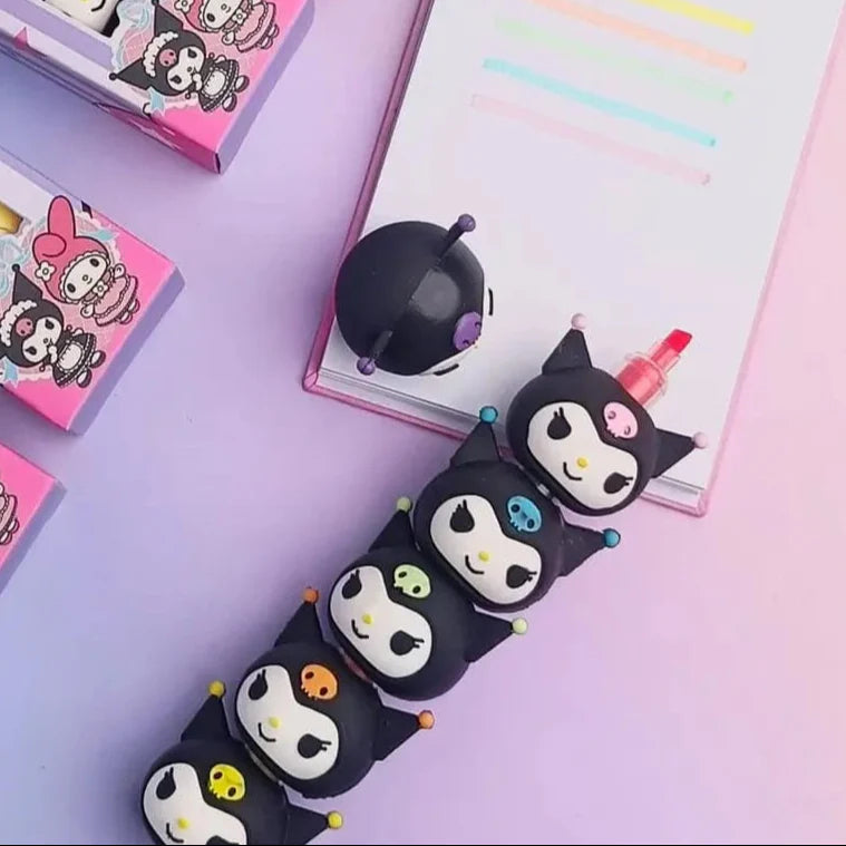 Kuromi Stackable Multicolor Highlighter – Pack of 6