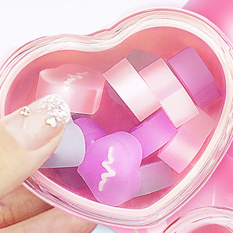 12 pcs Erasers – Heart-Shaped Acrylic Box