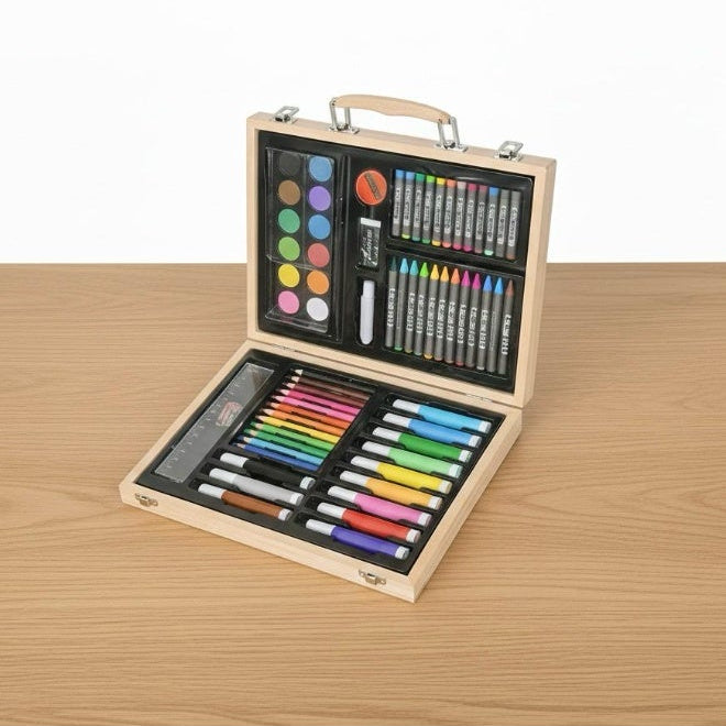 Wooden Box Kids Art Set – 70 Pcs