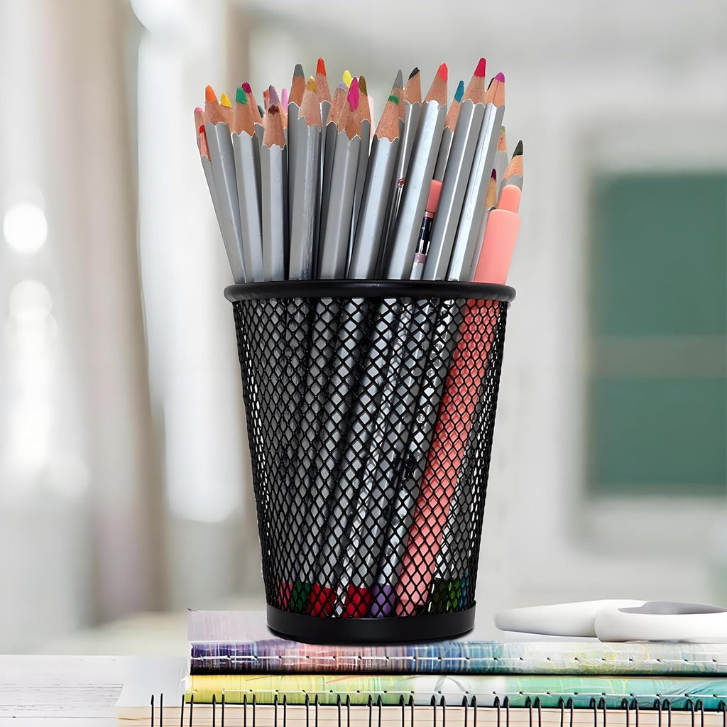 Round Pencil Holder Metal Wire Mesh