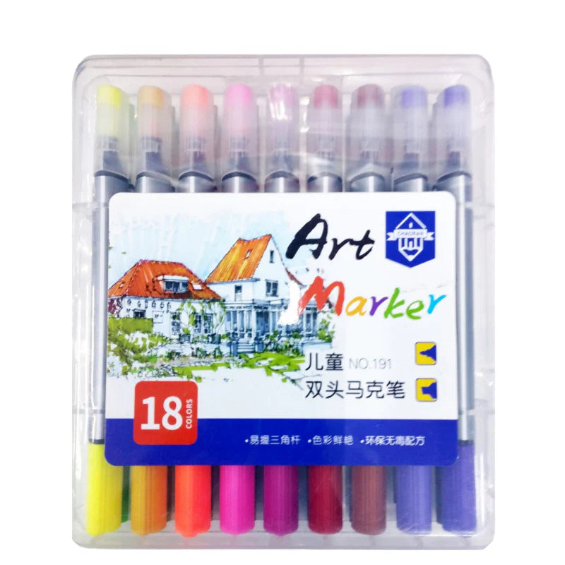 Double Sided Tip Art Markers 18 Colors Set