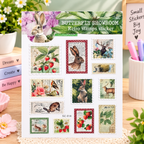 Vintage Retro Journaling Stickers – Butterfly & Nature Theme (2 Sticker Sheets in Pack)