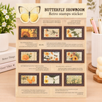 Vintage Retro Journaling Stickers – Butterfly & Nature Theme (2 Sticker Sheets in Pack)