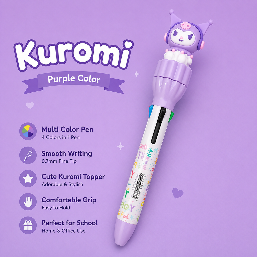 Kuromi 4 in 1 Multi-Color Pen