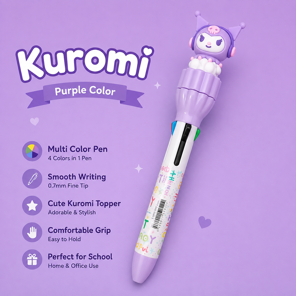 Kuromi 4 in 1 Multi-Color Pen