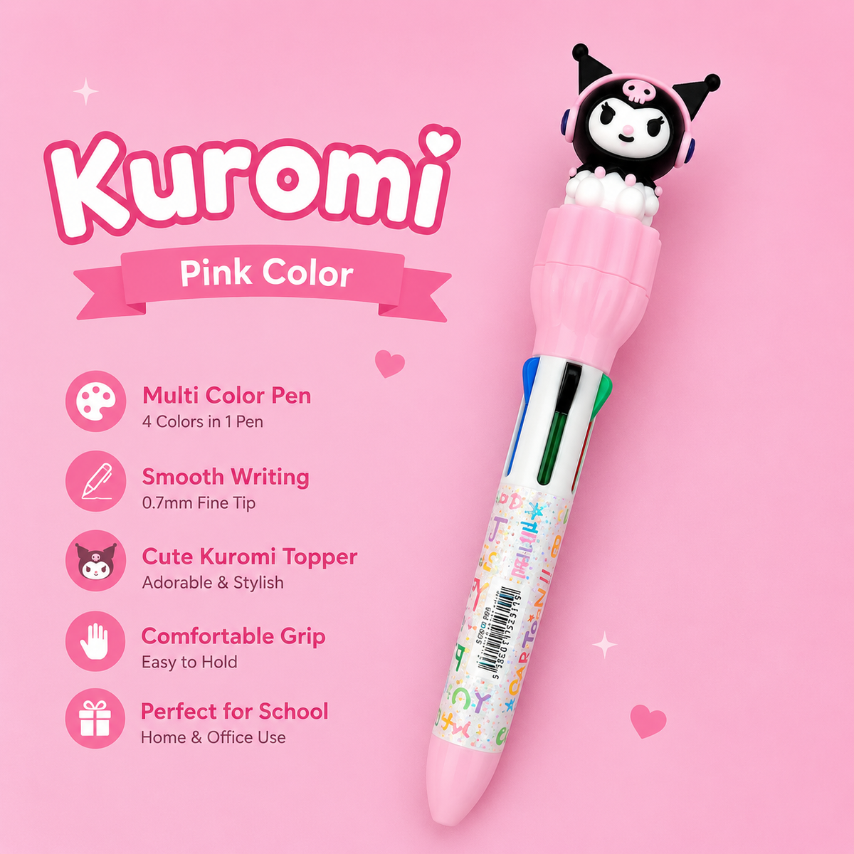 Kuromi 4 in 1 Multi-Color Pen