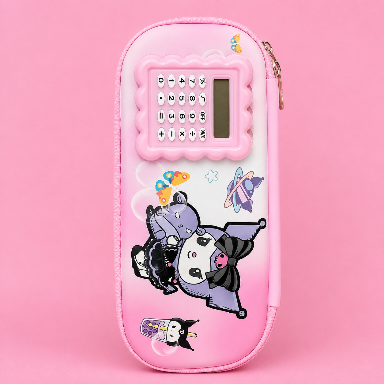 Cute Hardcase Pencil Pouch for Kids with Builtin Calculator