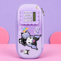 Cute Hardcase Pencil Pouch for Kids with Builtin Calculator