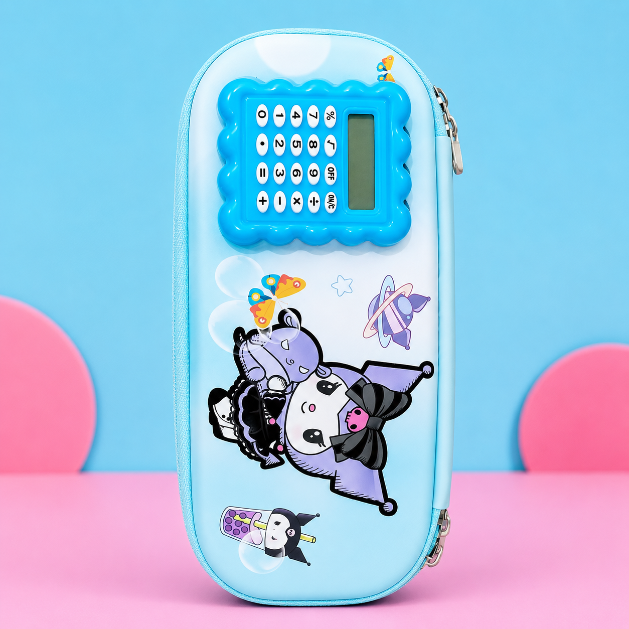 Cute Hardcase Pencil Pouch for Kids with Builtin Calculator