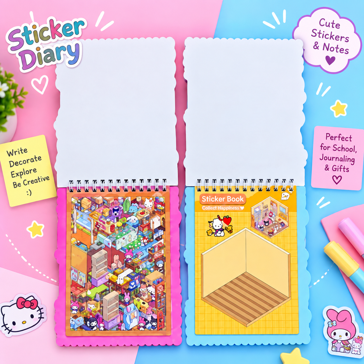 Kuromi Mini World DIY Sticker Book – 3D Creative Activity Book for Kids