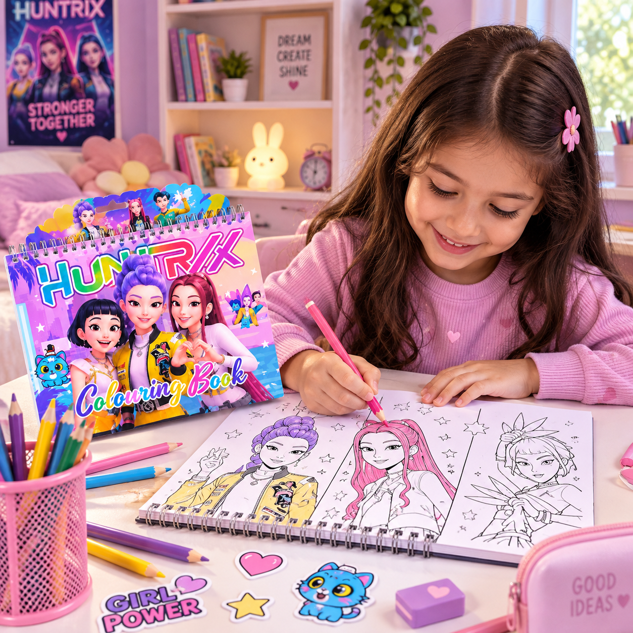 HUNTR/X Colouring Book – Creative Activity Book for Kids