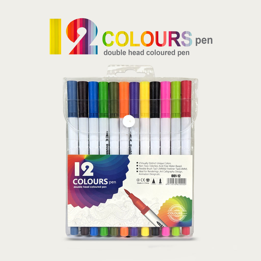 Double Head Color Pen Markers Pack of 12