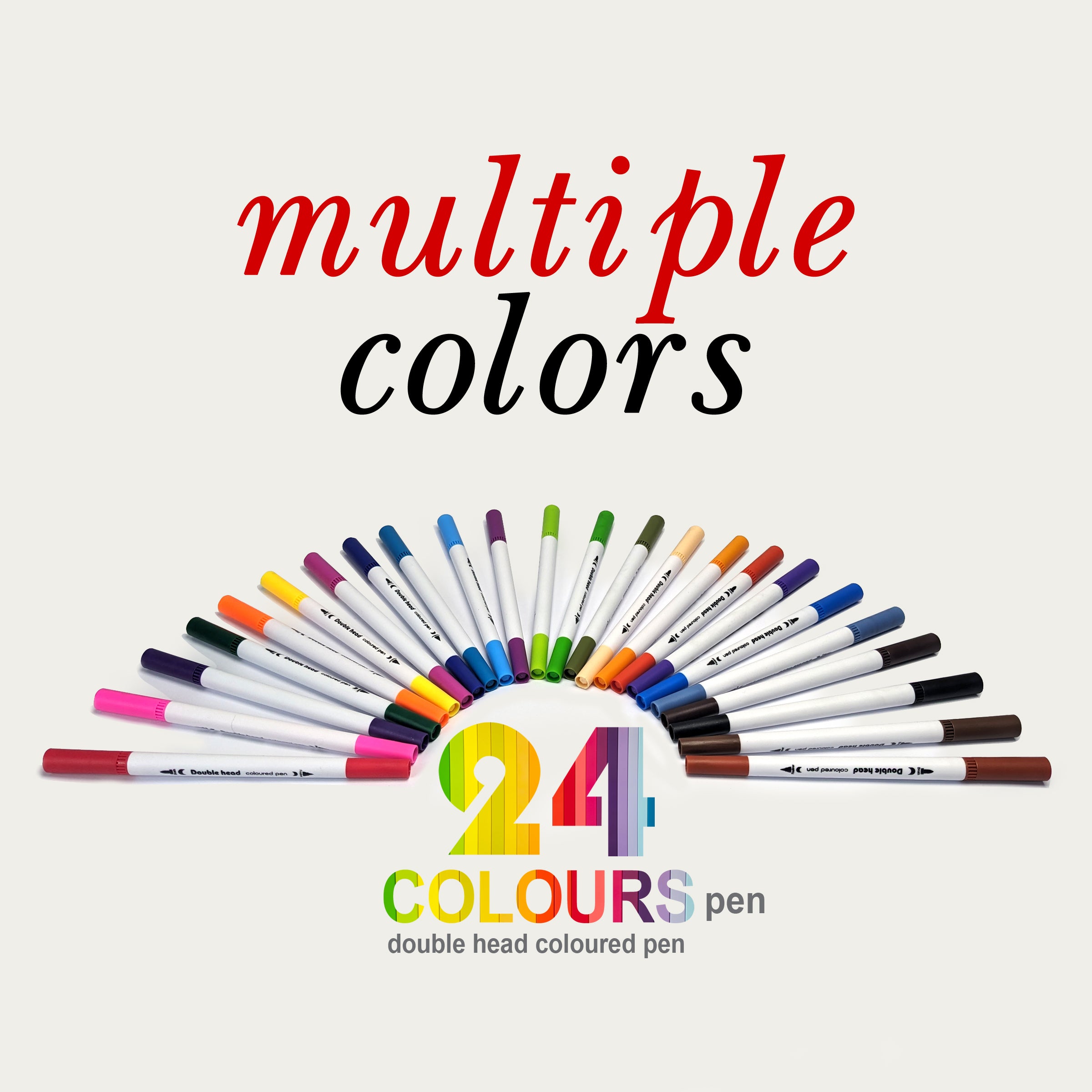 Double Tip Color Markers Pen Pack of 24
