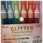 Glitter Fluorescence Highlighters Pack of 6
