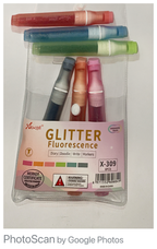Glitter Fluorescence Highlighters Pack of 6