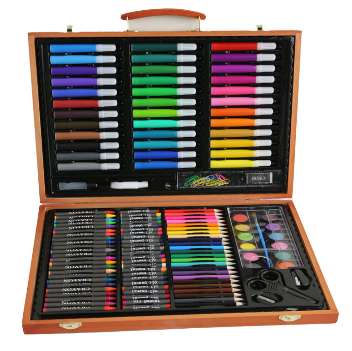 Wooden Box Kids Art Set – 150 Pcs