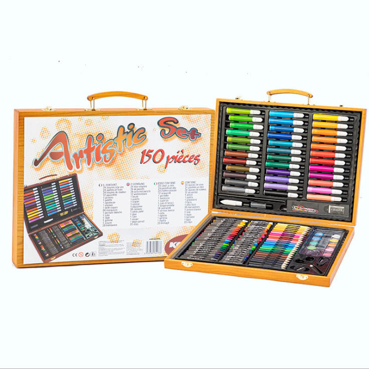 Wooden Box Kids Art Set – 150 Pcs