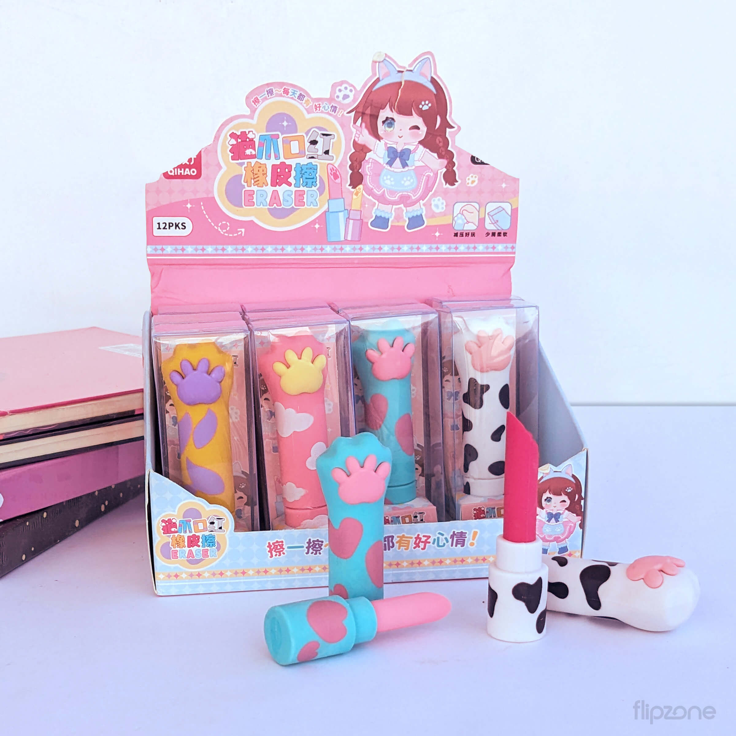 Cat Paw Lipstick Shaped Eraser - Kids Fun Stationery