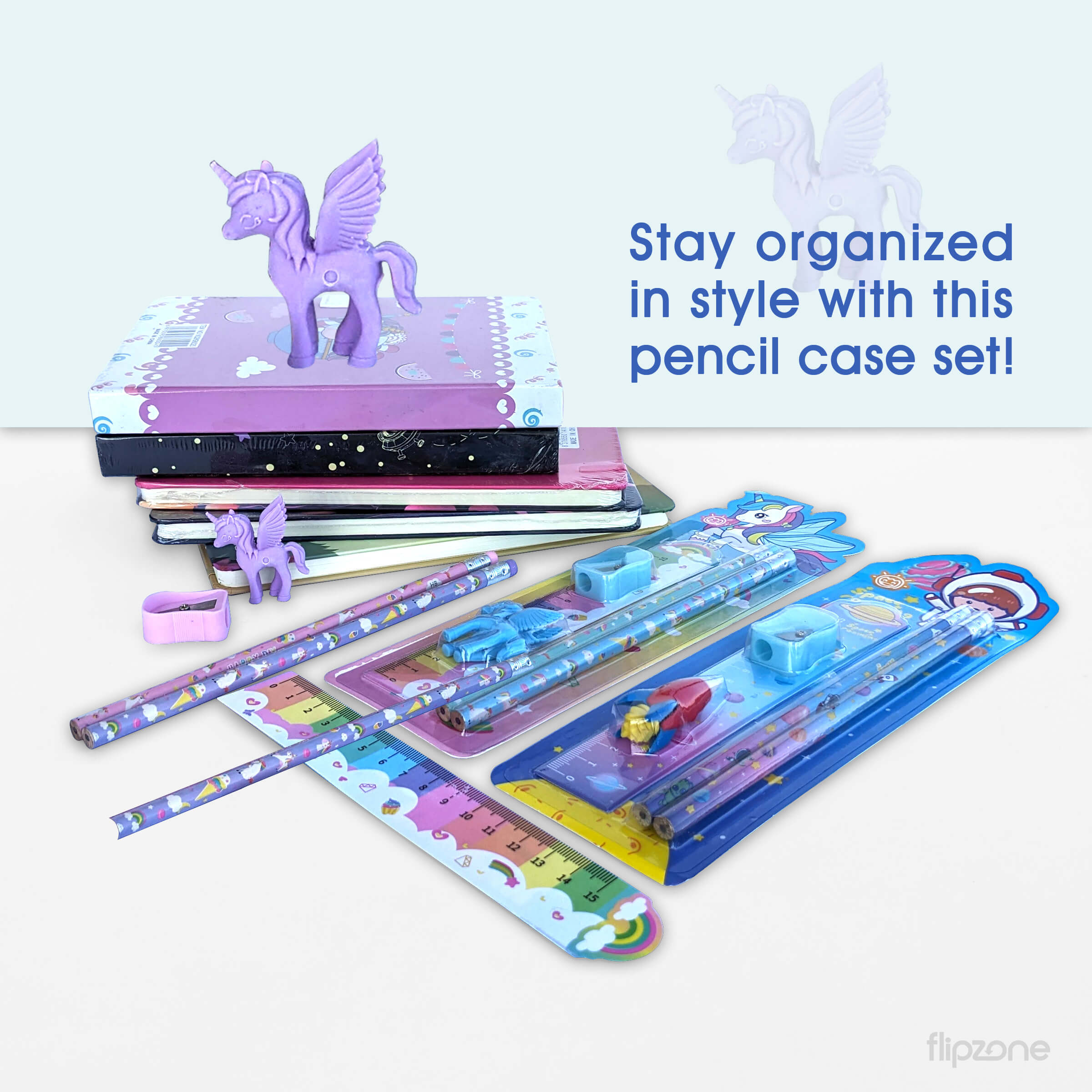 Unicorn &amp; Space Themed Kids Stationery Set - School Supplies