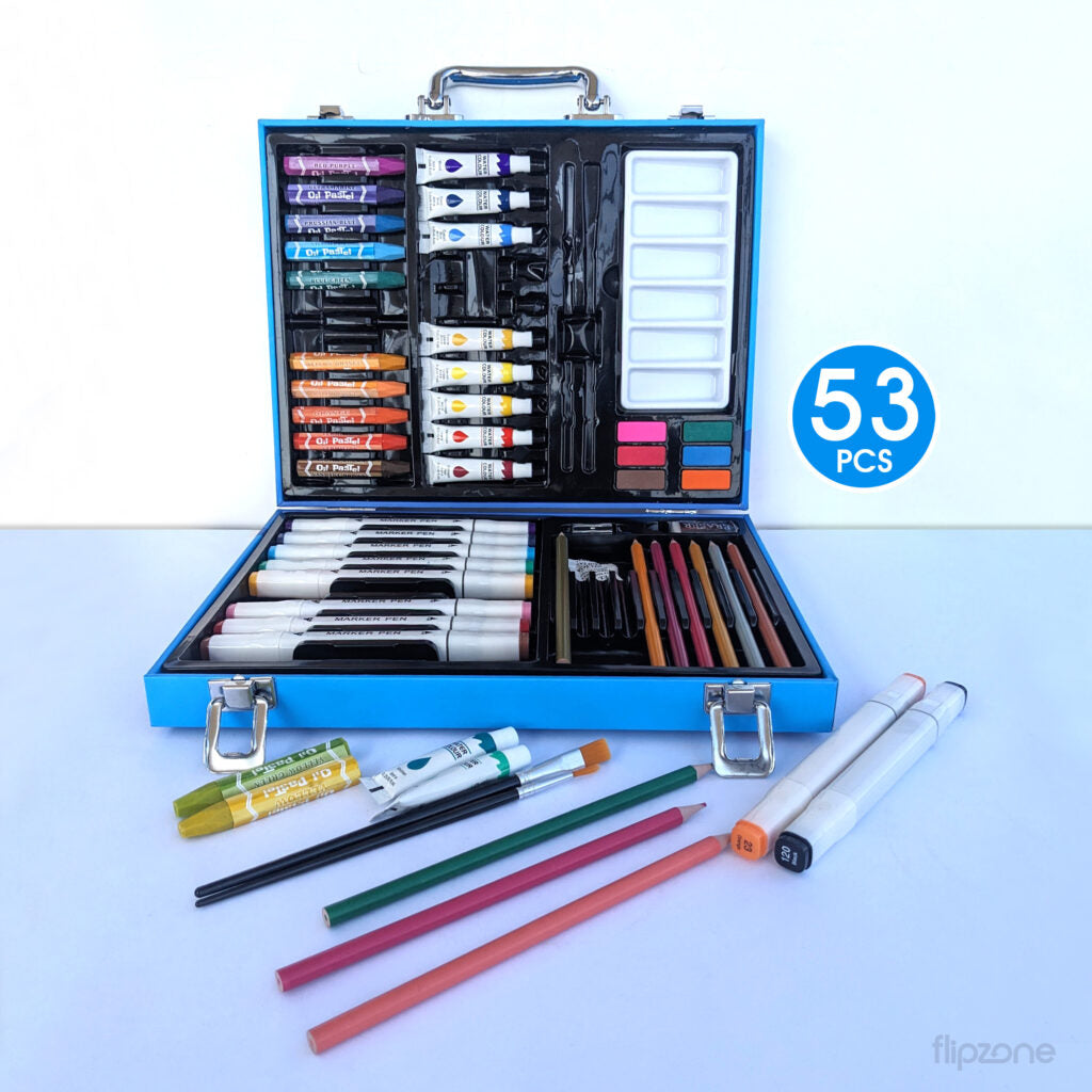 Kids Art Set – Non-Toxic Coloring, Sketching, Drawing & Painting Kit 53 Pcs