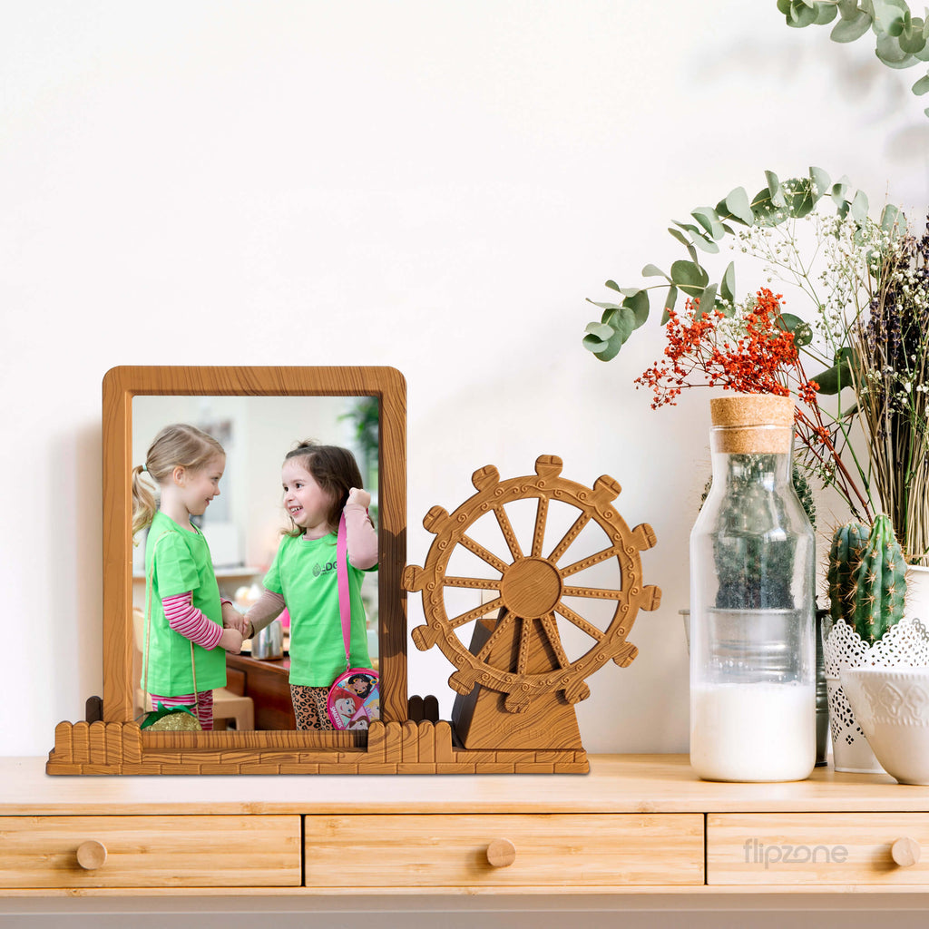 Ferris Wheel &amp; Windmill Photo Frame with Pen Holder