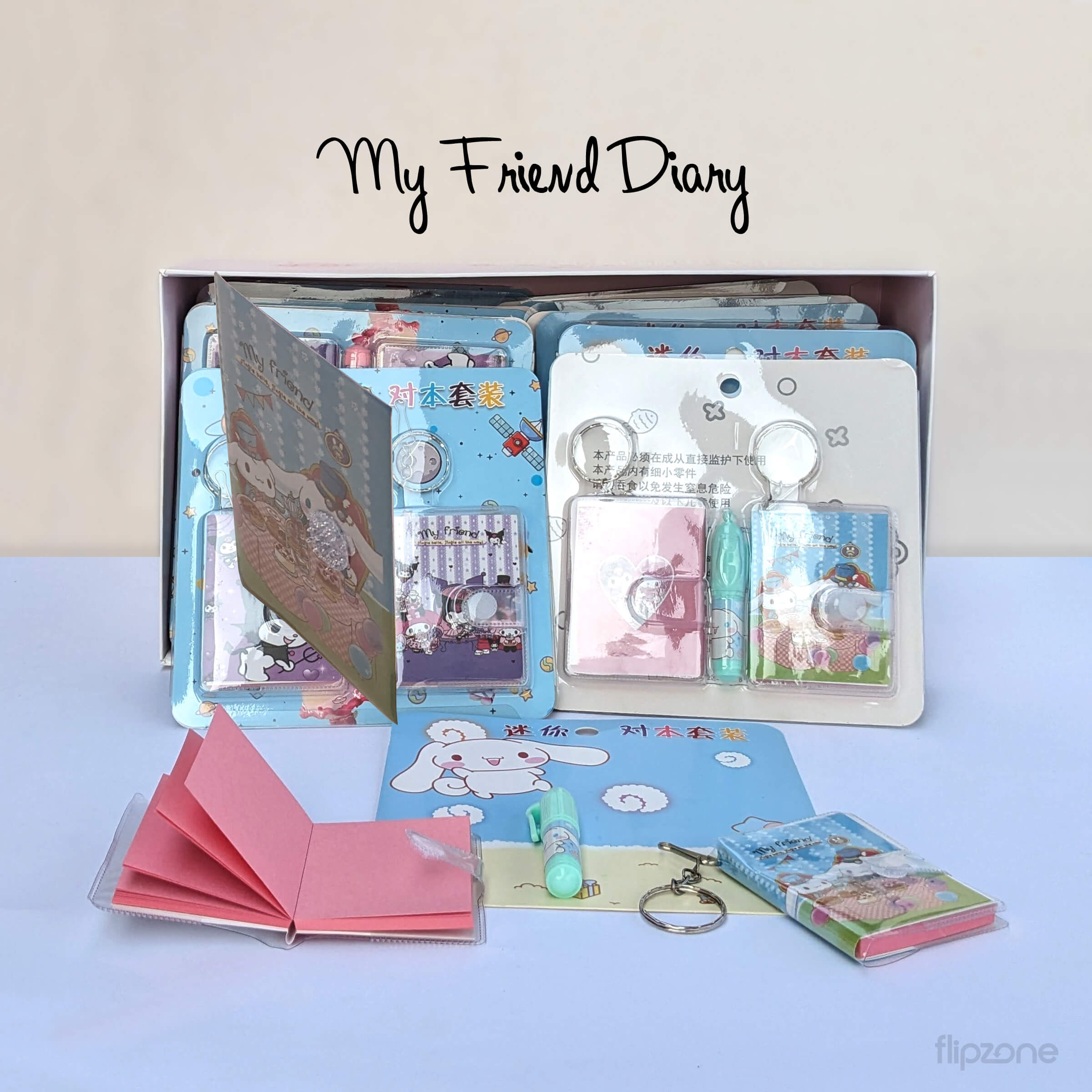 Sanrio Mini Notebook Set with Pen &amp; Keychain