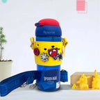 3D Cartoon Water Bottle with Straw
