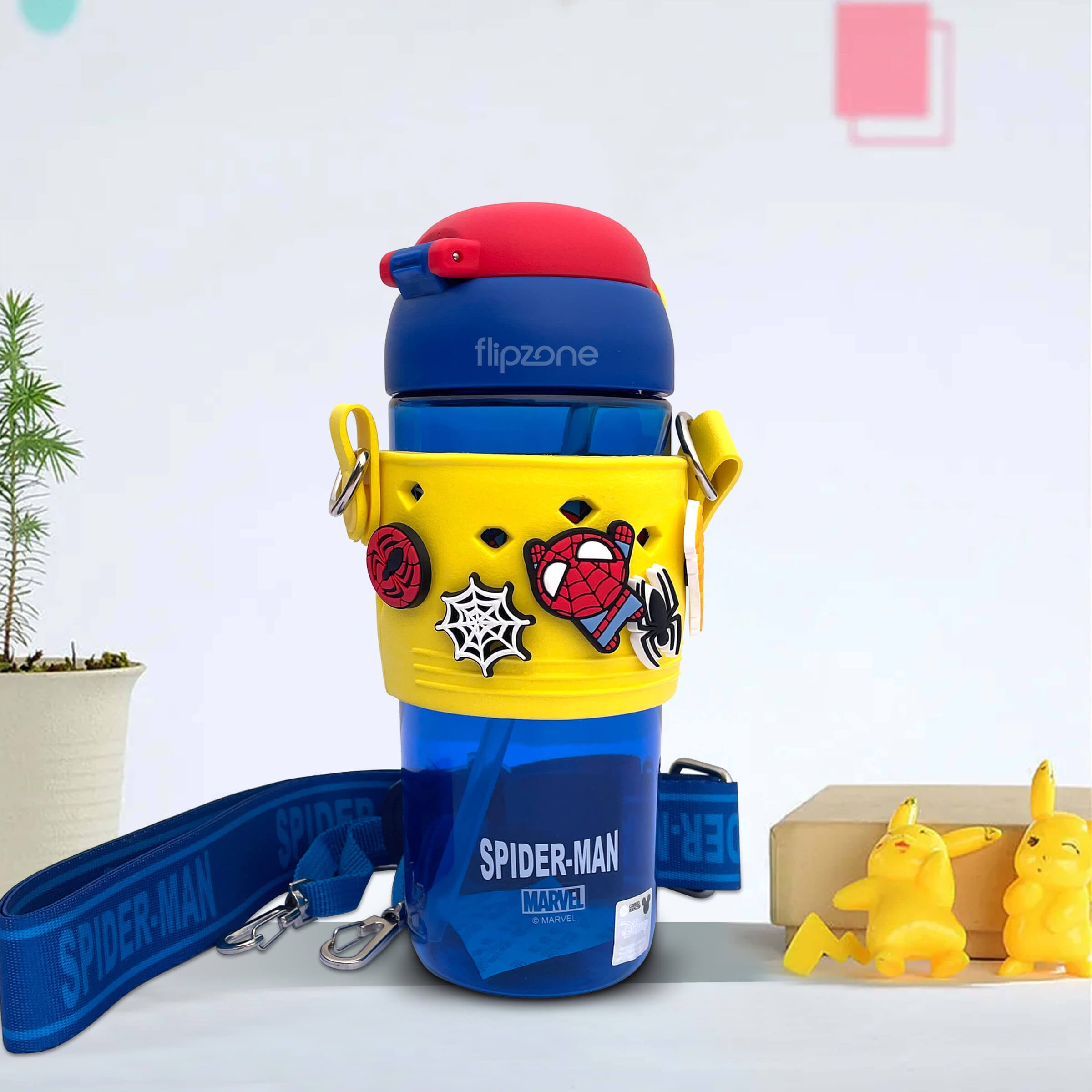 3D Cartoon Water Bottle with Straw