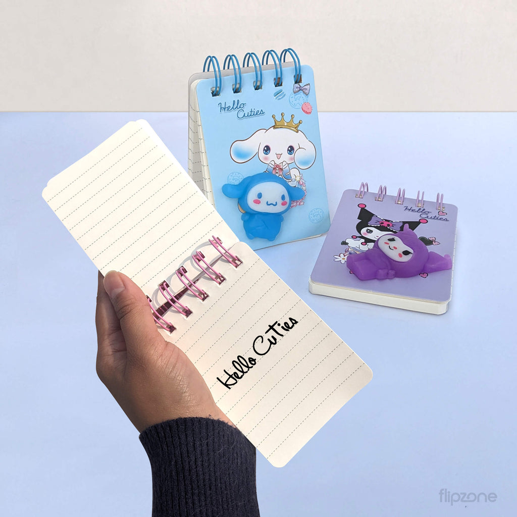 Sanrio 3D Cartoon Flip Notebook - Spiral Mini Notepad for Kids