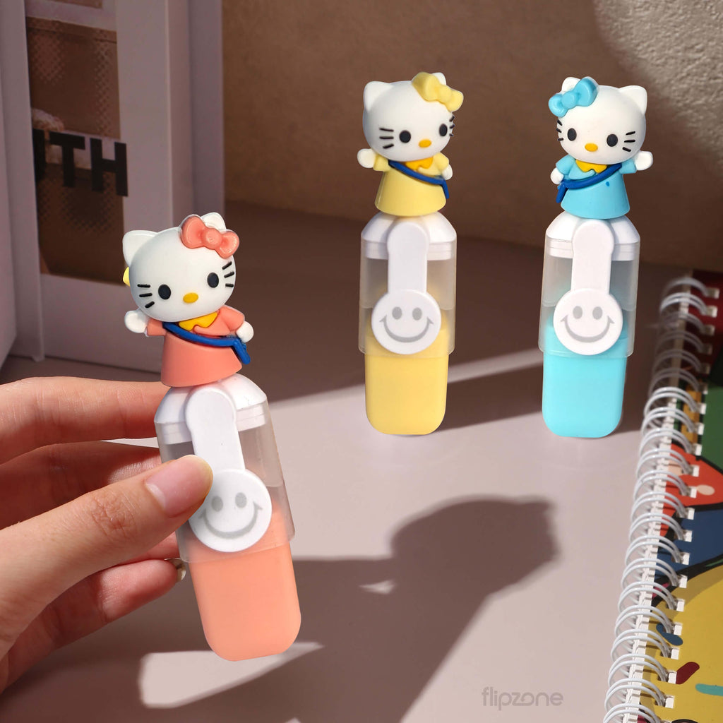 Fluorescent Mini Highlighter Set - Cartoon Character Pack of 6
