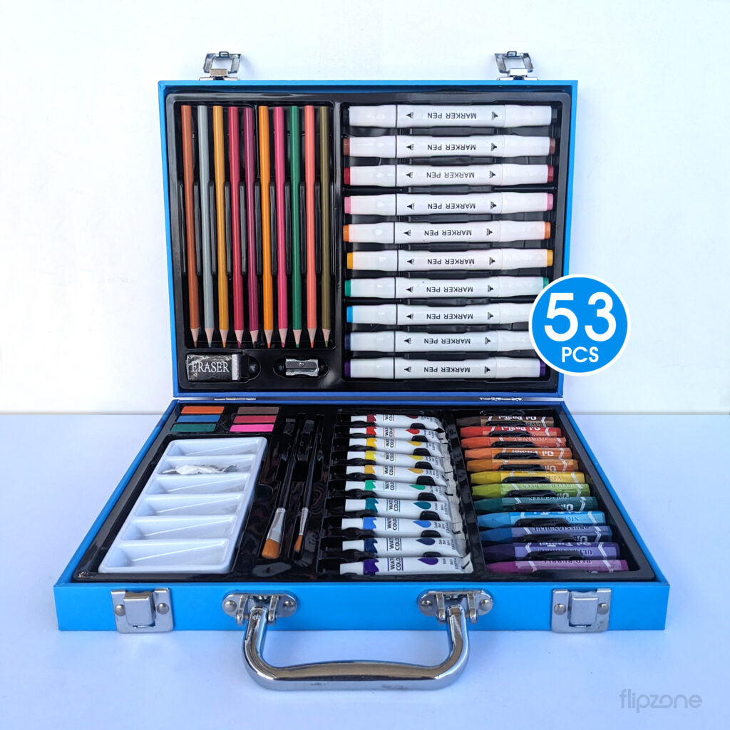 Kids Art Set – Non-Toxic Coloring, Sketching, Drawing & Painting Kit 53 Pcs