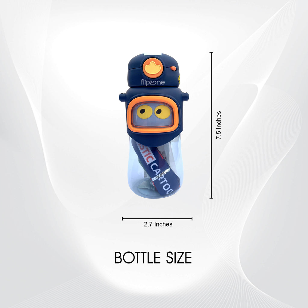 Cute Eyes Plastic Water Bottle for Kids with Adjustable Strap