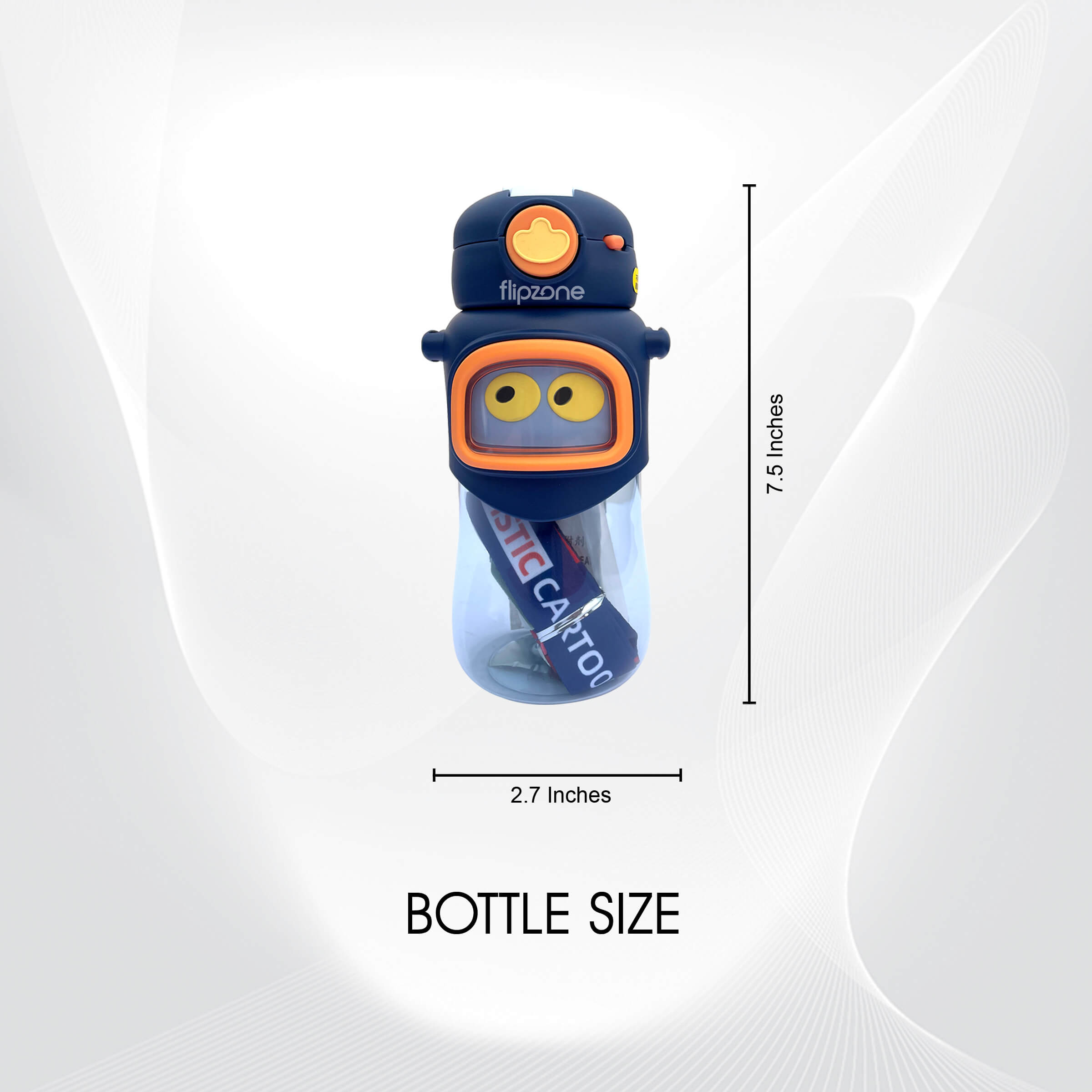 Cute Eyes Plastic Water Bottle for Kids with Adjustable Strap