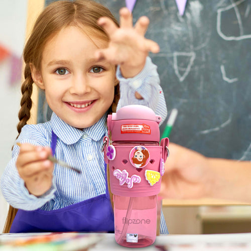 3D Cartoon Water Bottle with Straw