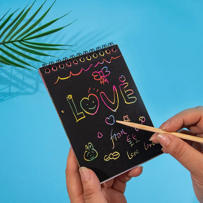 Mini SCRATCH NOTE PAD with wooden stick – size 10cm x 14cm