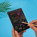 Mini SCRATCH NOTE PAD with wooden stick – size 10cm x 14cm