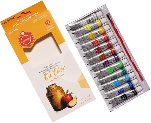 Keep Smiling Oil Color Tubes Box of 12 Colors with Brush