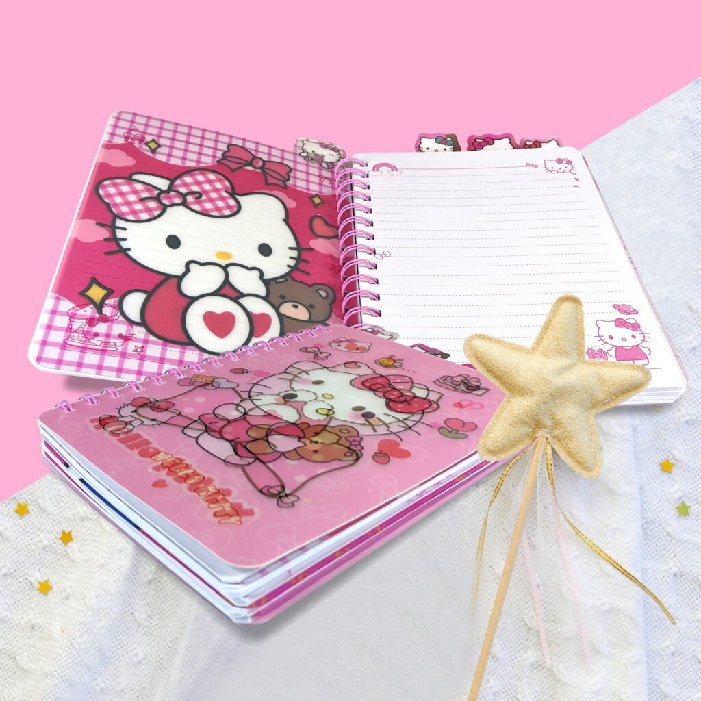 A5 Size Hello Kitty Style Rollover Coil Line Notebook