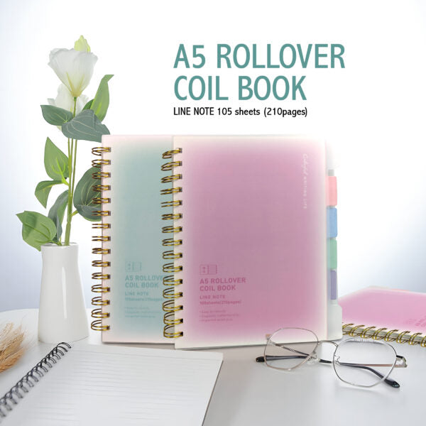 A5 Size Rollover Coil Lined Notebook