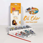 Keep Smiling Oil Color Tubes Box of 12 Colors with Brush