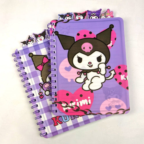 A5 Size Kuromi Style Rollover Coil Line Notebook
