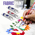 Keep Smiling Fabric Paint Tubes 12 Colors Box with 1 Brush