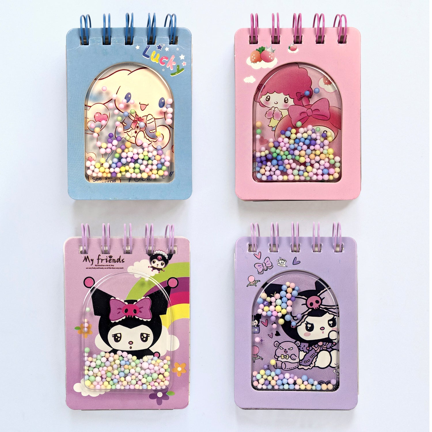 Sanrio Bubble Bead Spiral Mini Notebook - Fun Diary for Kids