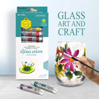 Keep Smiling Glass Color Set of 12 Colors with 1 Paint Brush