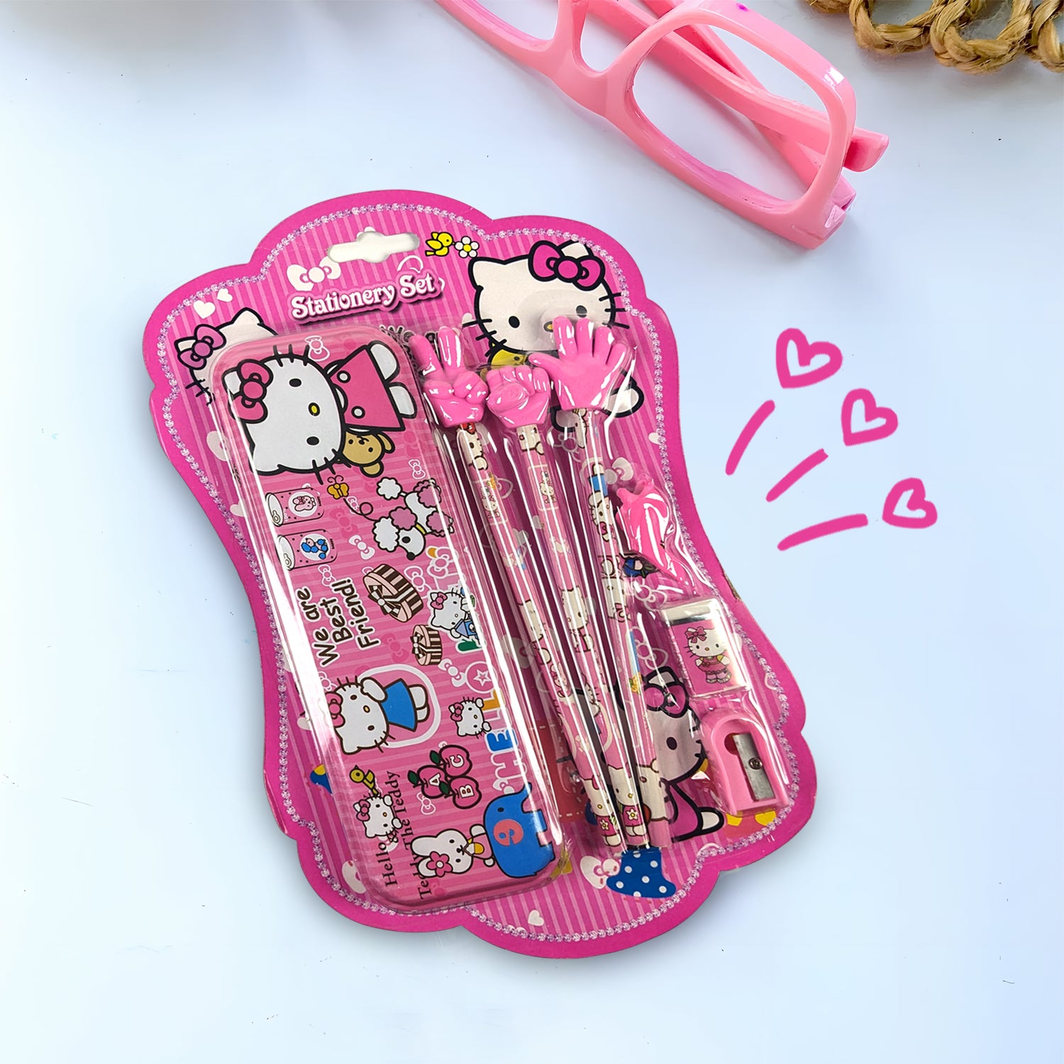 Hello Kitty Theme Stationery Set 7 Pcs