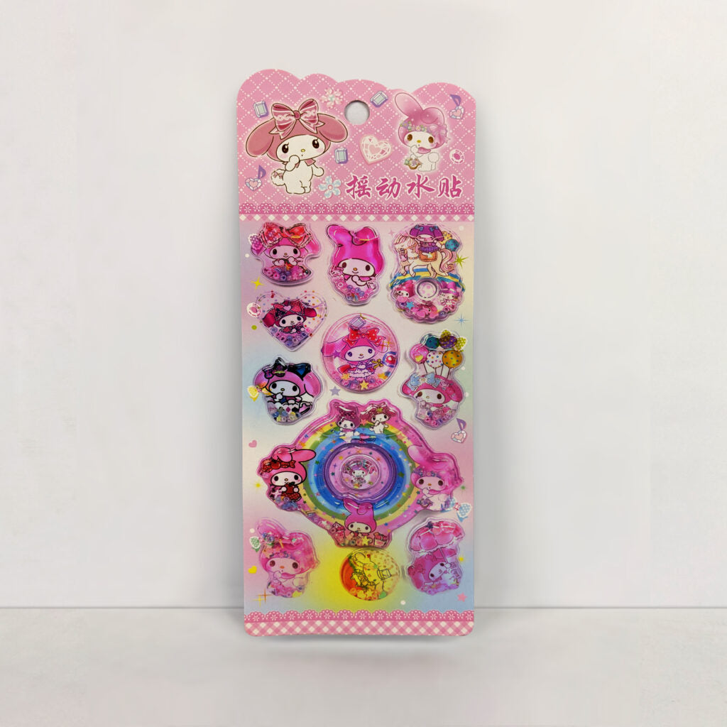 Sanrio Themed 3D Water Shake Stickers for Kids