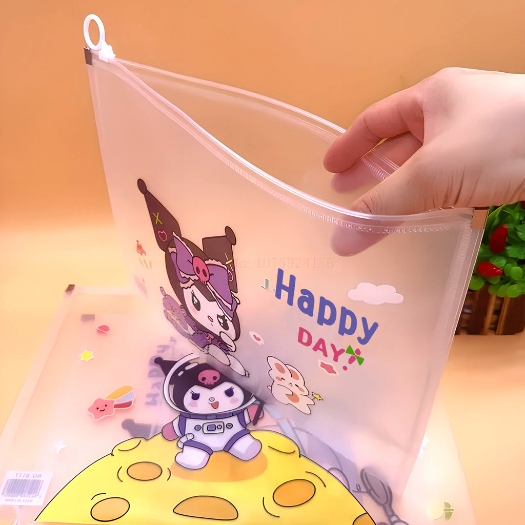 Kuromi A4 Transparent File and Data Storage Bag