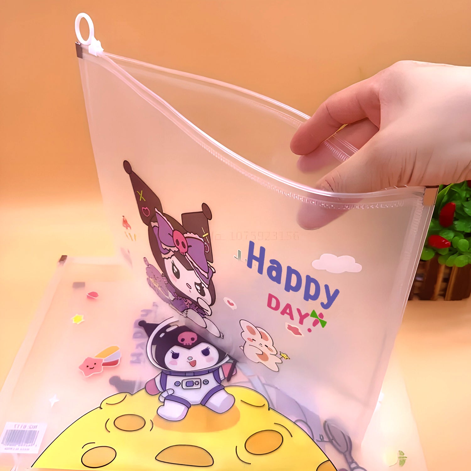 Kuromi A4 Transparent File and Data Storage Bag